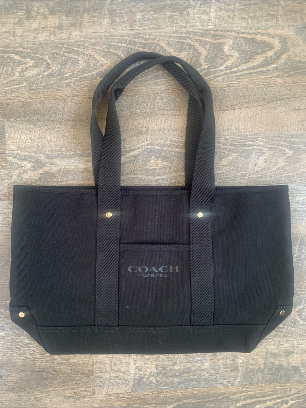 Coach Black Canvas Tote with Front Pocket